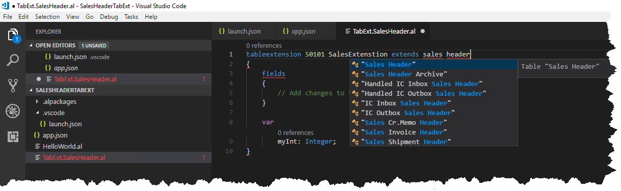 Table Visual Studio Code How to create Table Extension in visual studio code? - mywebzone.in